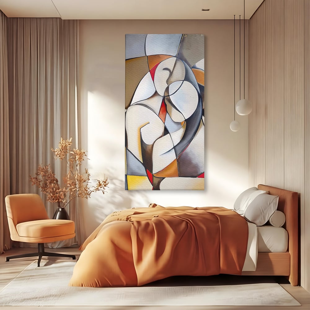 Tablou Canvas Premium LuxCanva® A1604, Un Cuplu Abstract ,  Living, Iubire, Familie, Imbratisare, Dormitor, Culori Vibrante