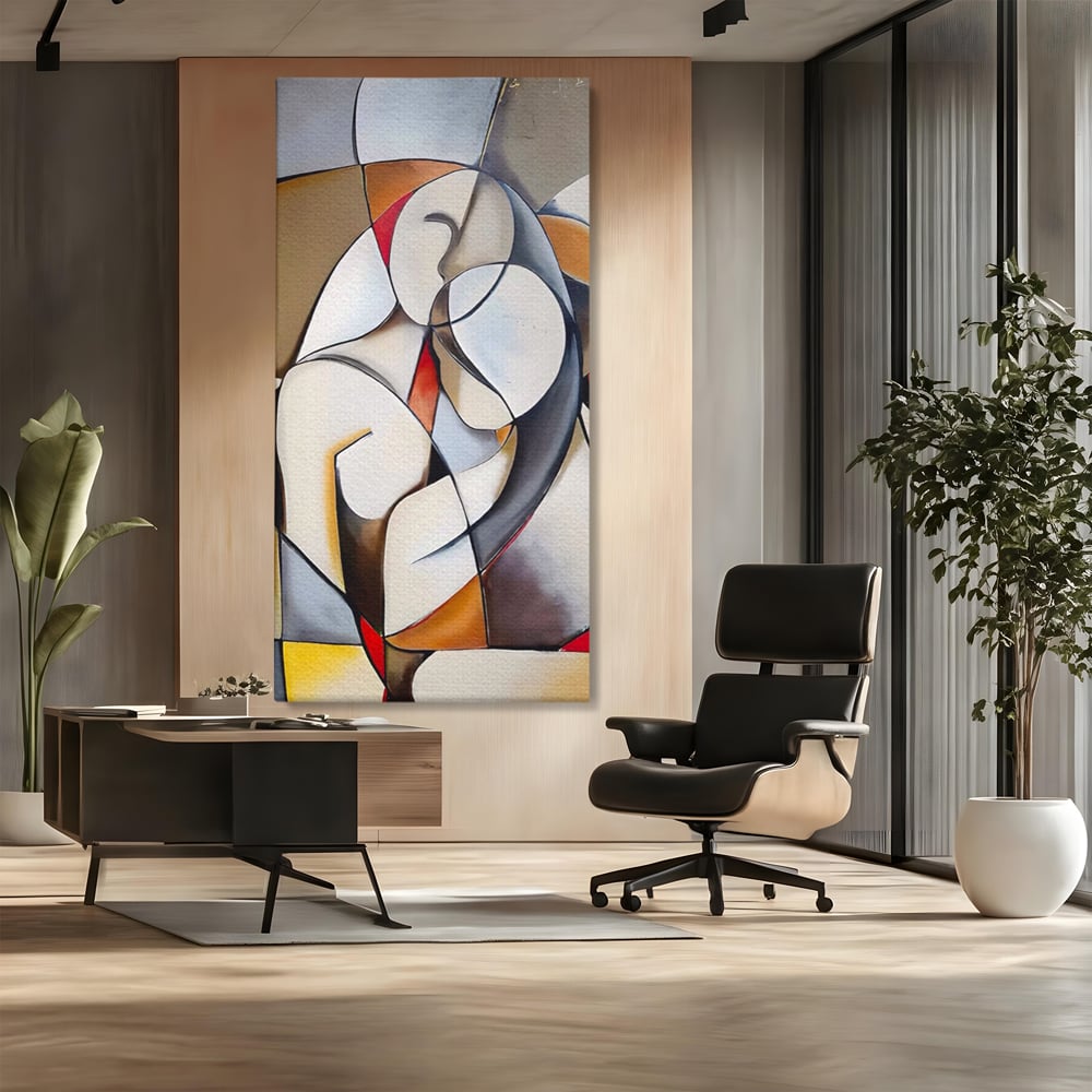 Tablou Canvas Premium LuxCanva® A1604, Un Cuplu Abstract ,  Living, Iubire, Familie, Imbratisare, Dormitor, Culori Vibrante