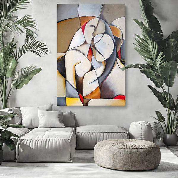 Tablou Canvas Premium LuxCanva® A1604, Un Cuplu Abstract ,  Living, Iubire, Familie, Imbratisare, Dormitor, Culori Vibrante