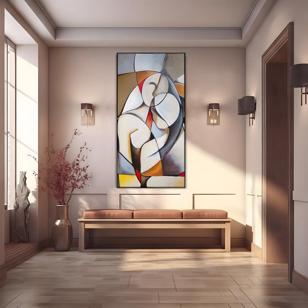 Tablou Canvas Premium LuxCanva® A1604, Un Cuplu Abstract ,  Living, Iubire, Familie, Imbratisare, Dormitor, Culori Vibrante