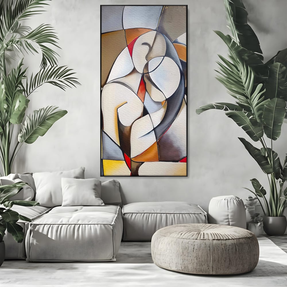 Tablou Canvas Premium LuxCanva® A1604, Un Cuplu Abstract ,  Living, Iubire, Familie, Imbratisare, Dormitor, Culori Vibrante
