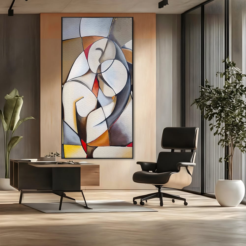 Tablou Canvas Premium LuxCanva® A1604, Un Cuplu Abstract ,  Living, Iubire, Familie, Imbratisare, Dormitor, Culori Vibrante