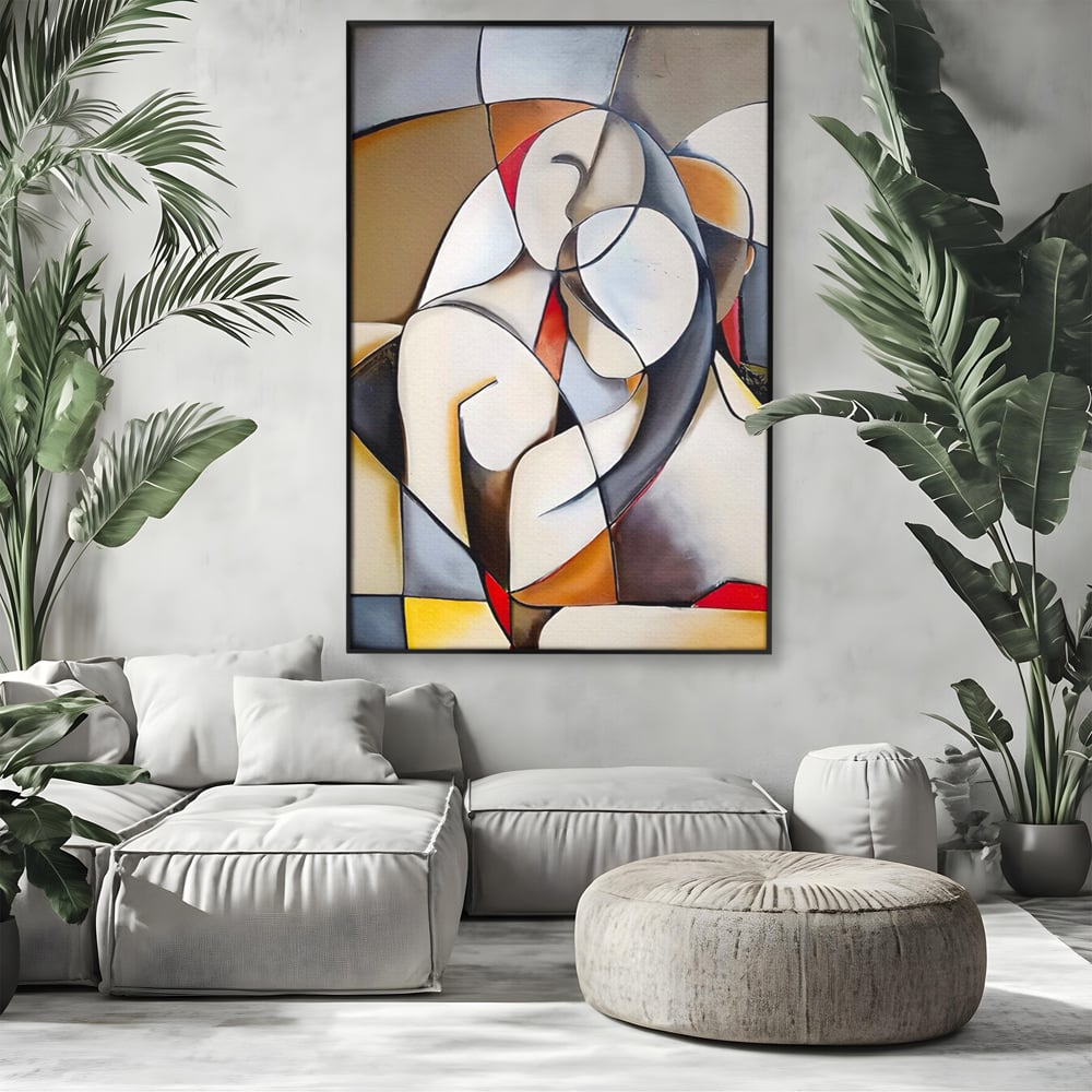 Tablou Canvas Premium LuxCanva® A1604, Un Cuplu Abstract ,  Living, Iubire, Familie, Imbratisare, Dormitor, Culori Vibrante