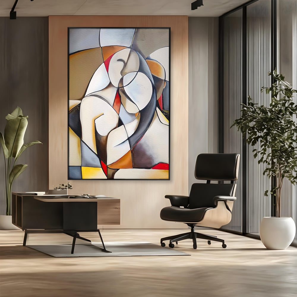 Tablou Canvas Premium LuxCanva® A1604, Un Cuplu Abstract ,  Living, Iubire, Familie, Imbratisare, Dormitor, Culori Vibrante
