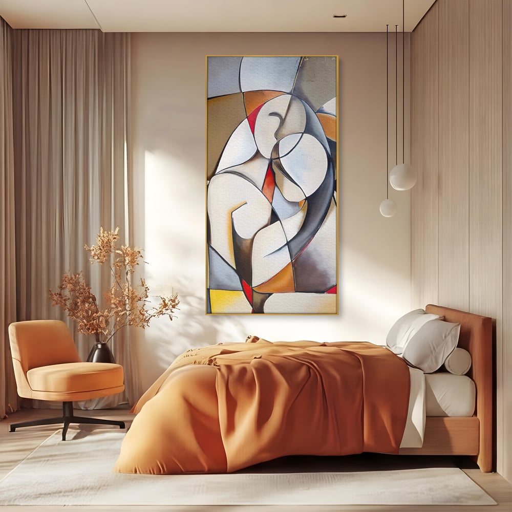 Tablou Canvas Premium LuxCanva® A1604, Un Cuplu Abstract ,  Living, Iubire, Familie, Imbratisare, Dormitor, Culori Vibrante