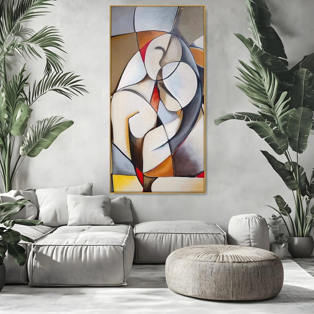 Tablou Canvas Premium LuxCanva® A1604, Un Cuplu Abstract ,  Living, Iubire, Familie, Imbratisare, Dormitor, Culori Vibrante