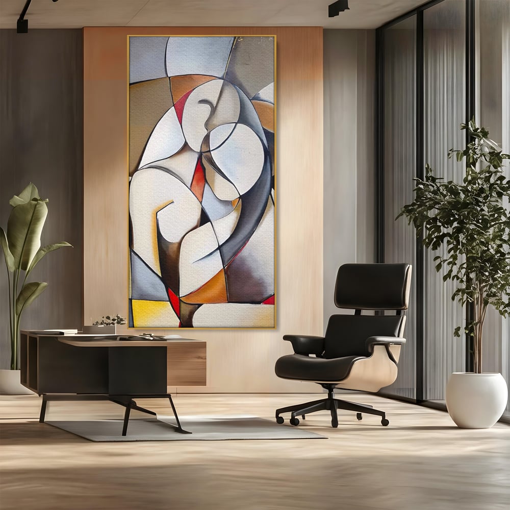 Tablou Canvas Premium LuxCanva® A1604, Un Cuplu Abstract ,  Living, Iubire, Familie, Imbratisare, Dormitor, Culori Vibrante