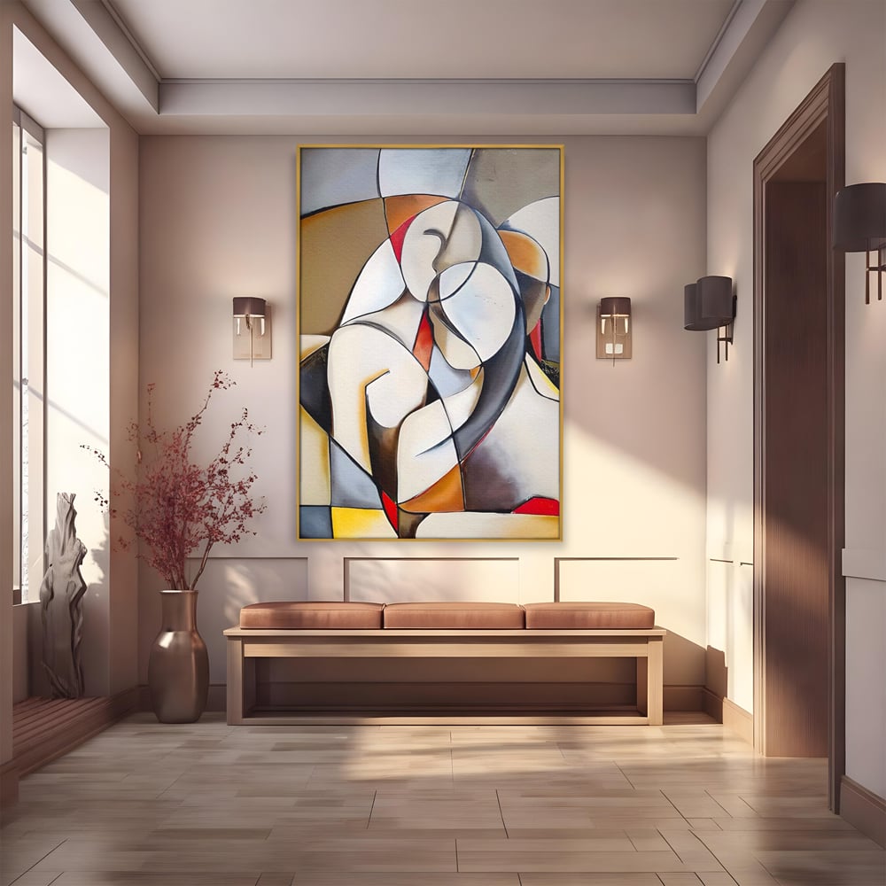 Tablou Canvas Premium LuxCanva® A1604, Un Cuplu Abstract ,  Living, Iubire, Familie, Imbratisare, Dormitor, Culori Vibrante