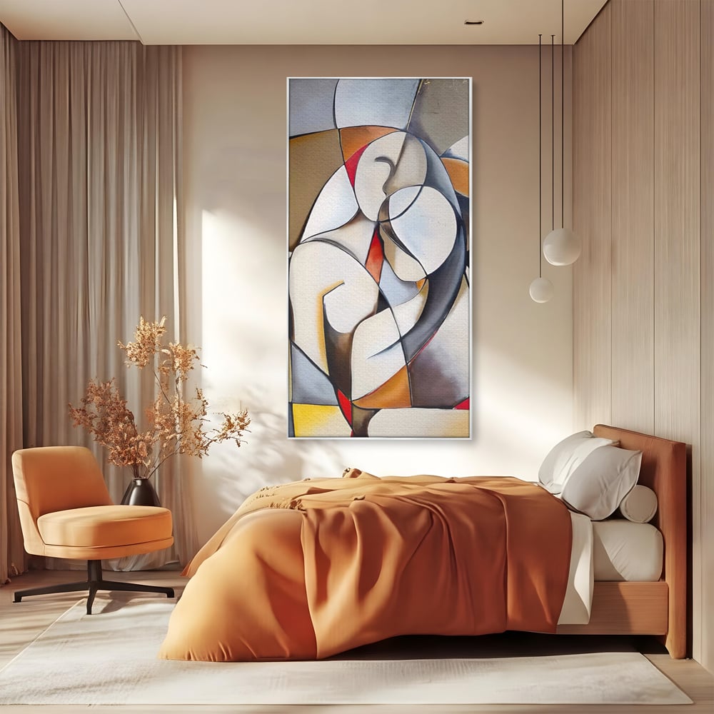 Tablou Canvas Premium LuxCanva® A1604, Un Cuplu Abstract ,  Living, Iubire, Familie, Imbratisare, Dormitor, Culori Vibrante
