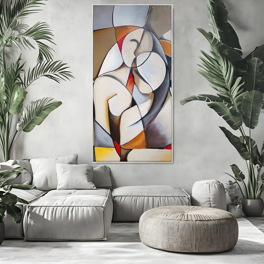 Tablou Canvas Premium LuxCanva® A1604, Un Cuplu Abstract ,  Living, Iubire, Familie, Imbratisare, Dormitor, Culori Vibrante