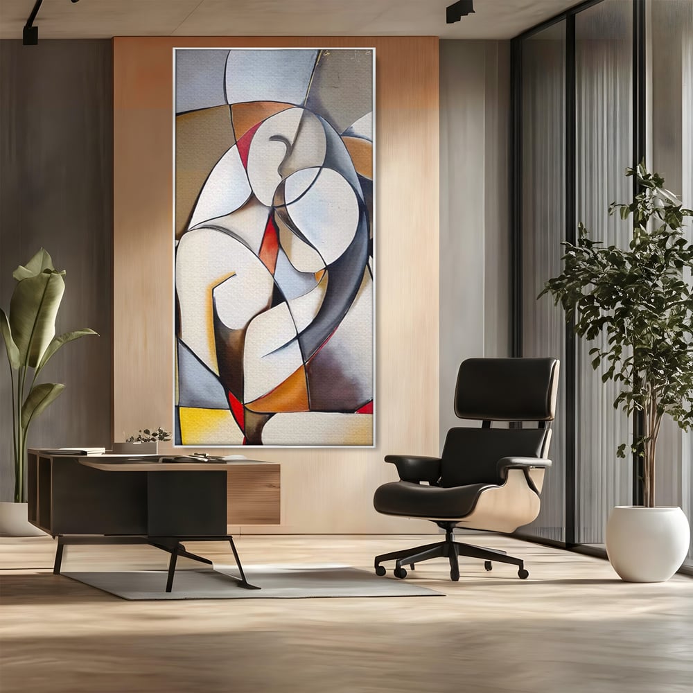 Tablou Canvas Premium LuxCanva® A1604, Un Cuplu Abstract ,  Living, Iubire, Familie, Imbratisare, Dormitor, Culori Vibrante