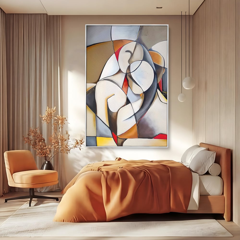 Tablou Canvas Premium LuxCanva® A1604, Un Cuplu Abstract ,  Living, Iubire, Familie, Imbratisare, Dormitor, Culori Vibrante