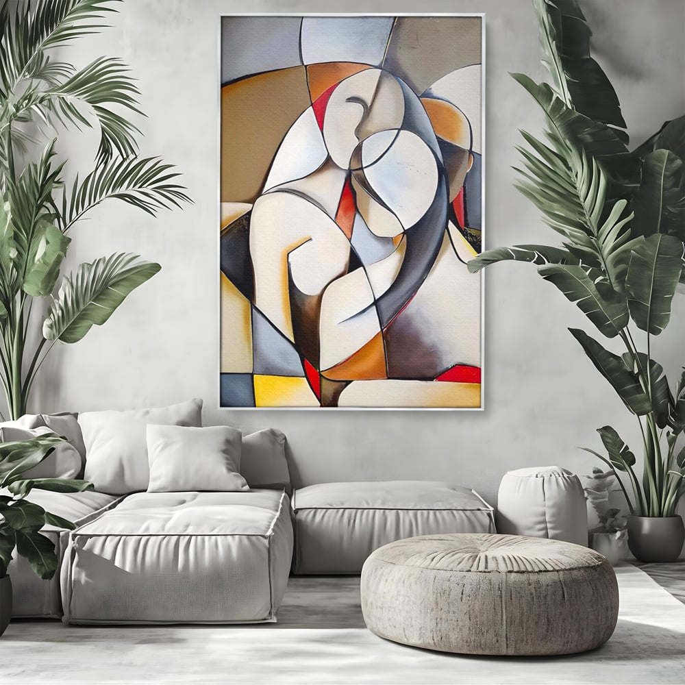 Tablou Canvas Premium LuxCanva® A1604, Un Cuplu Abstract ,  Living, Iubire, Familie, Imbratisare, Dormitor, Culori Vibrante