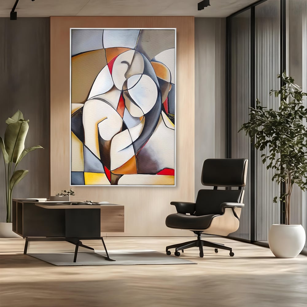 Tablou Canvas Premium LuxCanva® A1604, Un Cuplu Abstract ,  Living, Iubire, Familie, Imbratisare, Dormitor, Culori Vibrante