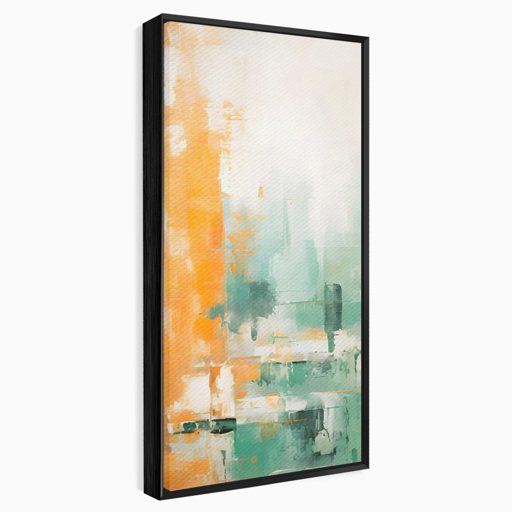 Tablou Canvas Premium LuxCanva® A1605, Imbratisare De Contrast , Living, Abstract, Decorativ, Orange, Dormitor, Culori Vibrante