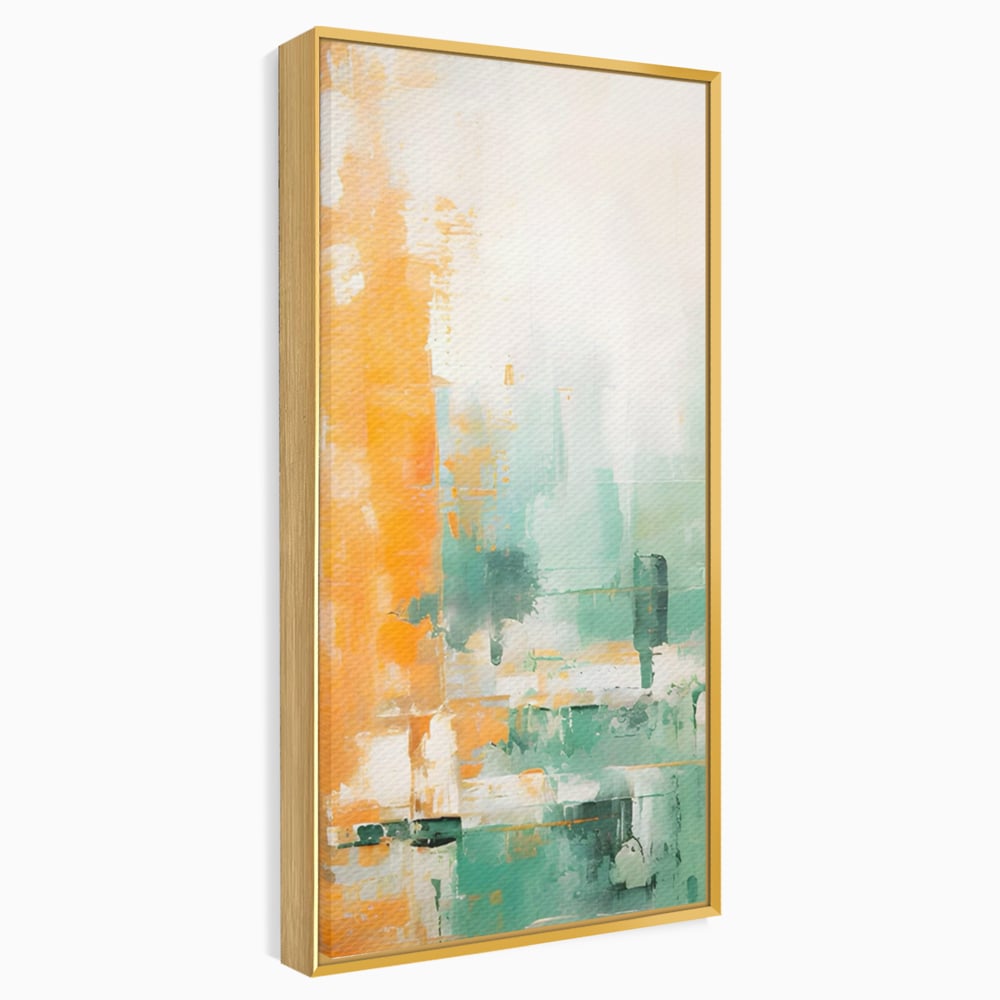 Tablou Canvas Premium LuxCanva® A1605, Imbratisare De Contrast , Living, Abstract, Decorativ, Orange, Dormitor, Culori Vibrante