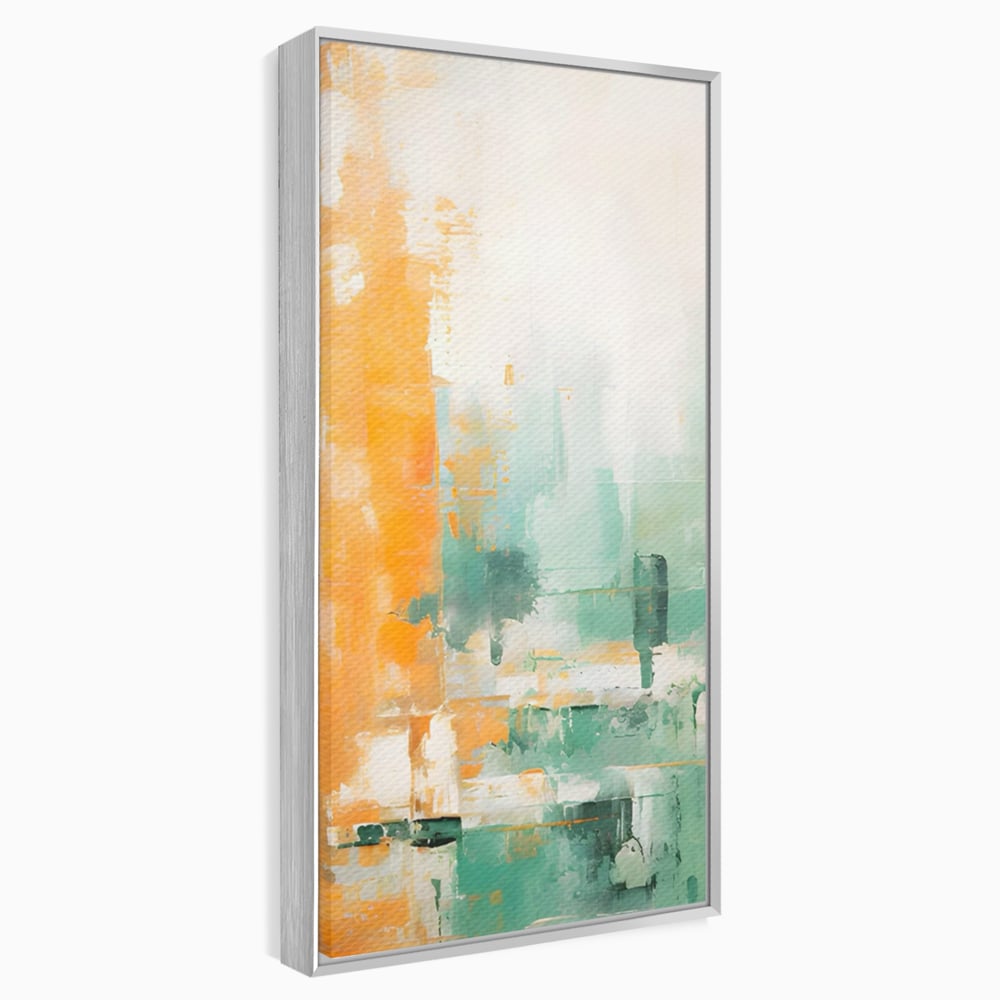 Tablou Canvas Premium LuxCanva® A1605, Imbratisare De Contrast , Living, Abstract, Decorativ, Orange, Dormitor, Culori Vibrante