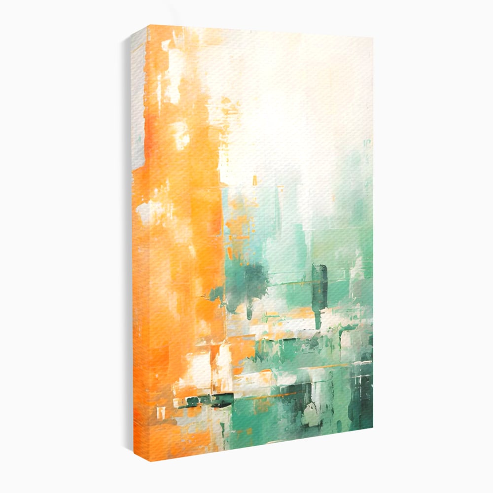 Tablou Canvas Premium LuxCanva® A1605, Imbratisare De Contrast , Living, Abstract, Decorativ, Orange, Dormitor, Culori Vibrante