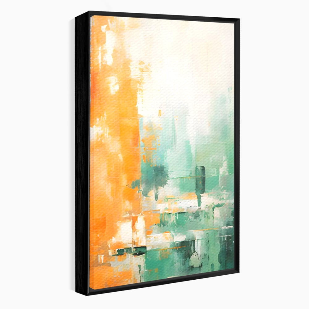 Tablou Canvas Premium LuxCanva® A1605, Imbratisare De Contrast , Living, Abstract, Decorativ, Orange, Dormitor, Culori Vibrante