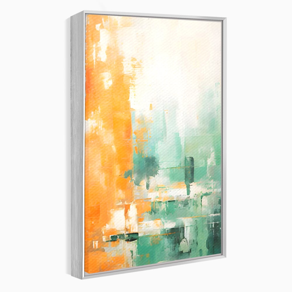 Tablou Canvas Premium LuxCanva® A1605, Imbratisare De Contrast , Living, Abstract, Decorativ, Orange, Dormitor, Culori Vibrante