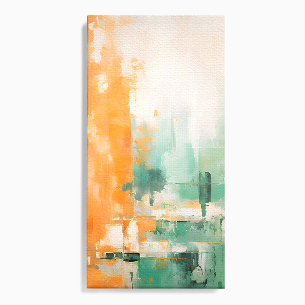 Tablou Canvas Premium LuxCanva® A1605, Imbratisare De Contrast , Living, Abstract, Decorativ, Orange, Dormitor, Culori Vibrante