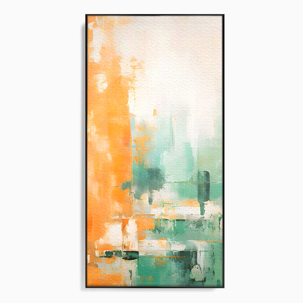 Tablou Canvas Premium LuxCanva® A1605, Imbratisare De Contrast , Living, Abstract, Decorativ, Orange, Dormitor, Culori Vibrante