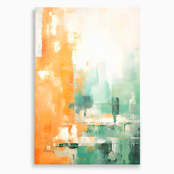 Tablou Canvas Premium LuxCanva® A1605, Imbratisare De Contrast , Living, Abstract, Decorativ, Orange, Dormitor, Culori Vibrante