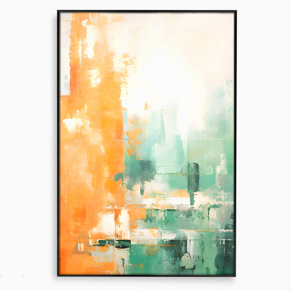 Tablou Canvas Premium LuxCanva® A1605, Imbratisare De Contrast , Living, Abstract, Decorativ, Orange, Dormitor, Culori Vibrante