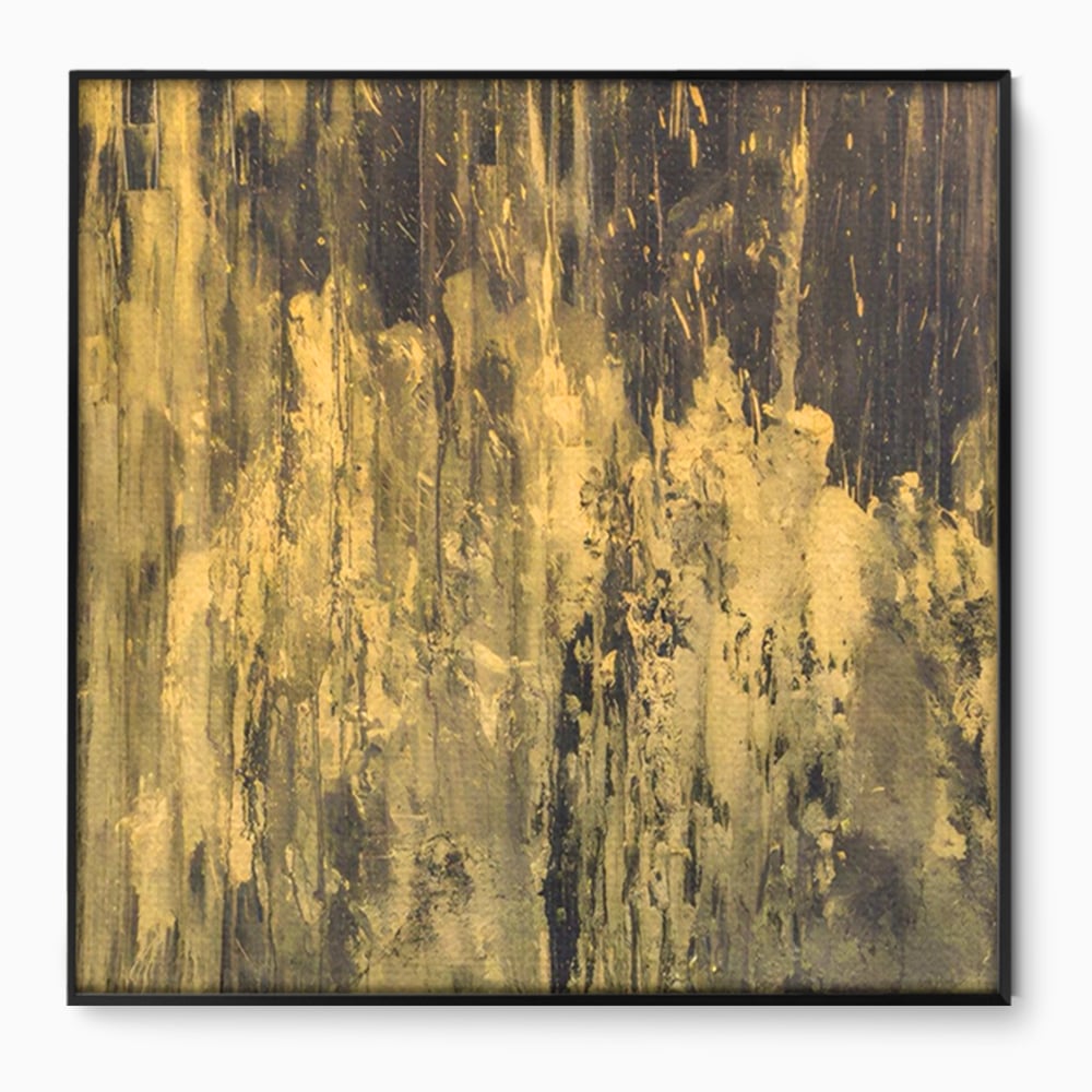 Tablou Canvas Premium LuxCanva® A1606, Vibratie Gold , Living, Abstract, Decorativ, Auriu, Dormitor, Culori Vibrante