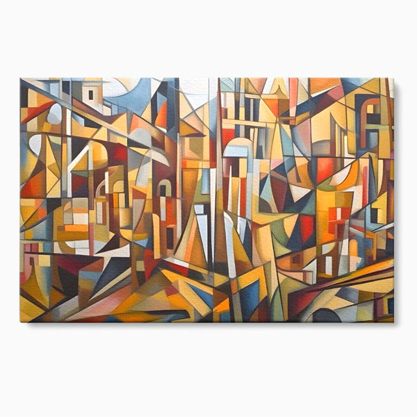 Tablou Canvas Premium LuxCanva® A1608, Oras Mozaic , Room, Abstract, Decorativ, Colorat, Dormitor, Culori Vibrante