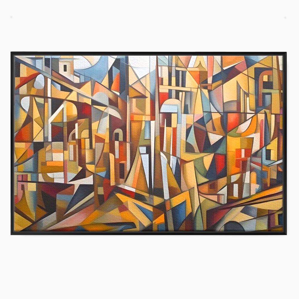Tablou Canvas Premium LuxCanva® A1608, Oras Mozaic , Room, Abstract, Decorativ, Colorat, Dormitor, Culori Vibrante