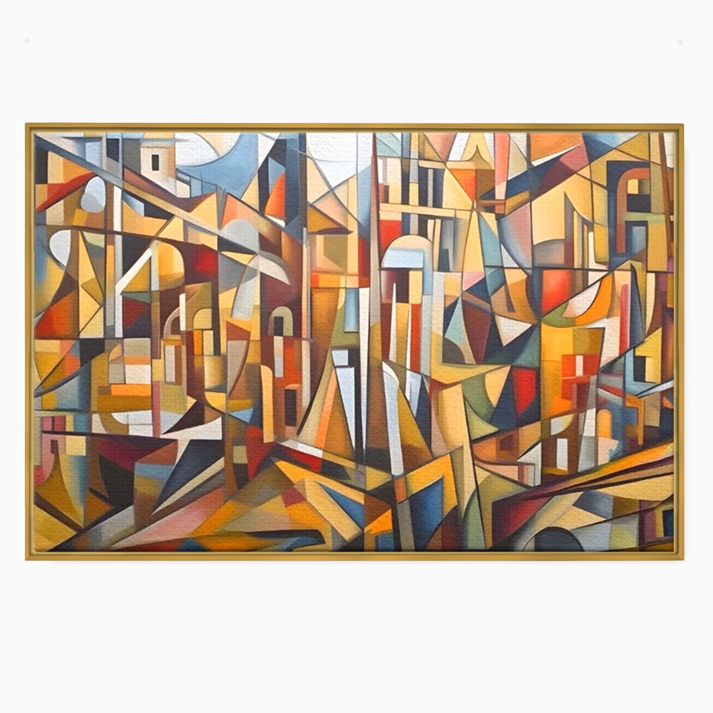 Tablou Canvas Premium LuxCanva® A1608, Oras Mozaic , Room, Abstract, Decorativ, Colorat, Dormitor, Culori Vibrante