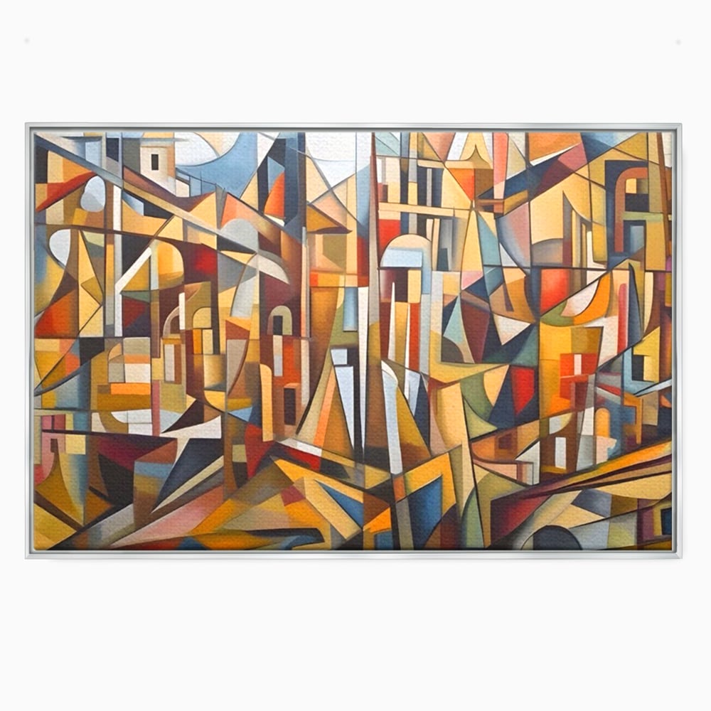 Tablou Canvas Premium LuxCanva® A1608, Oras Mozaic , Room, Abstract, Decorativ, Colorat, Dormitor, Culori Vibrante