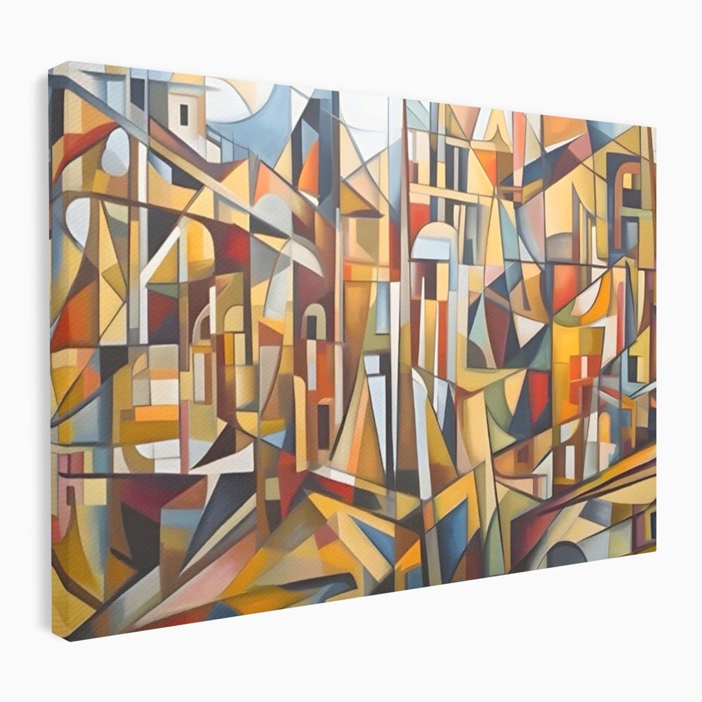 Tablou Canvas Premium LuxCanva® A1608, Oras Mozaic , Room, Abstract, Decorativ, Colorat, Dormitor, Culori Vibrante