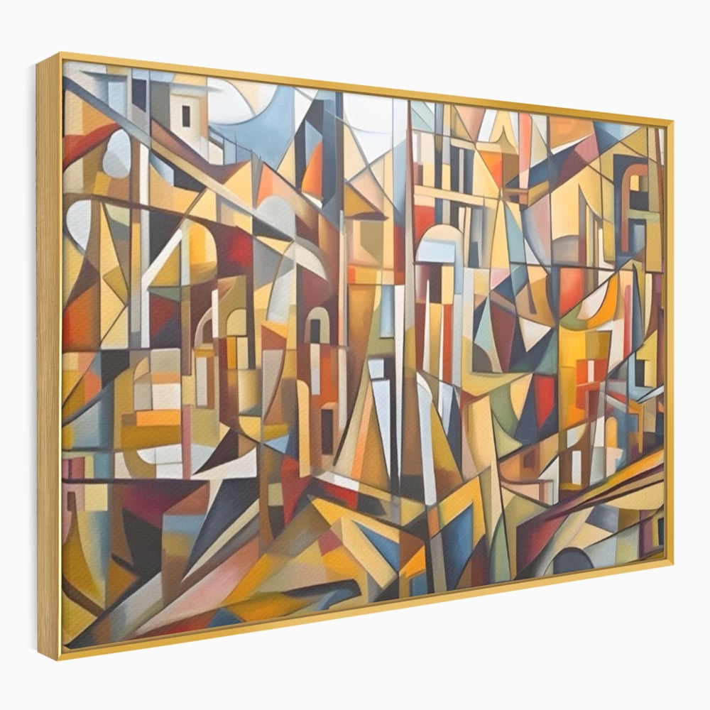 Tablou Canvas Premium LuxCanva® A1608, Oras Mozaic , Room, Abstract, Decorativ, Colorat, Dormitor, Culori Vibrante