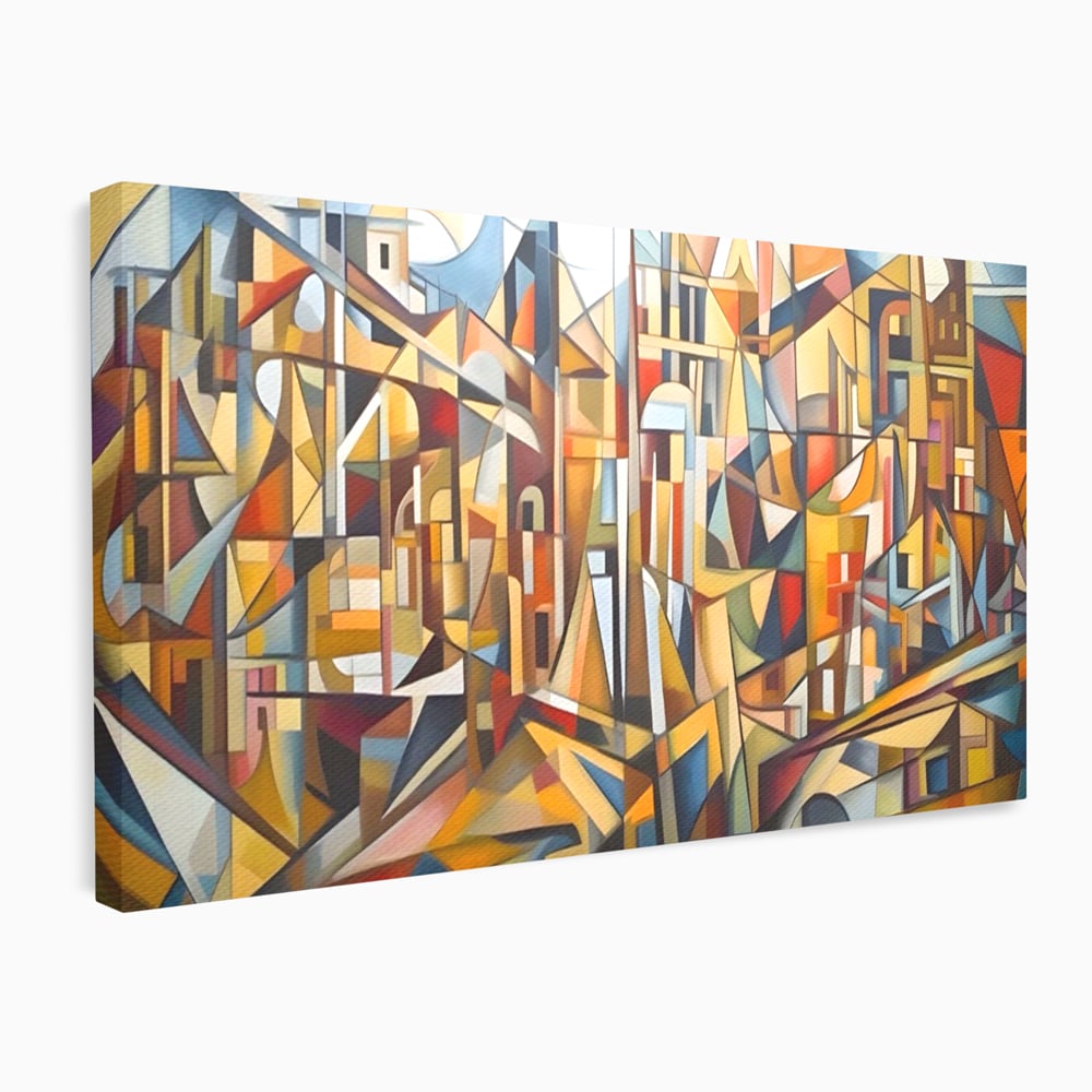 Tablou Canvas Premium LuxCanva® A1608, Oras Mozaic , Room, Abstract, Decorativ, Colorat, Dormitor, Culori Vibrante