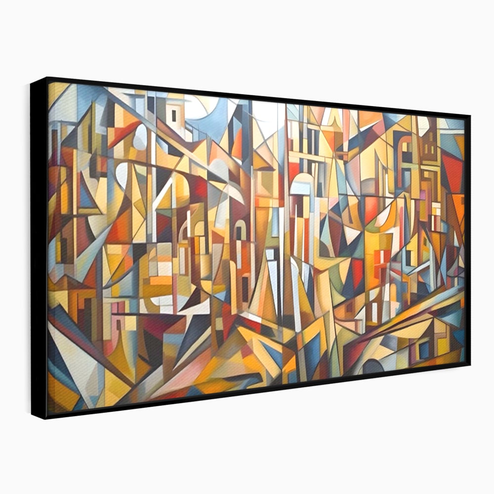 Tablou Canvas Premium LuxCanva® A1608, Oras Mozaic , Room, Abstract, Decorativ, Colorat, Dormitor, Culori Vibrante