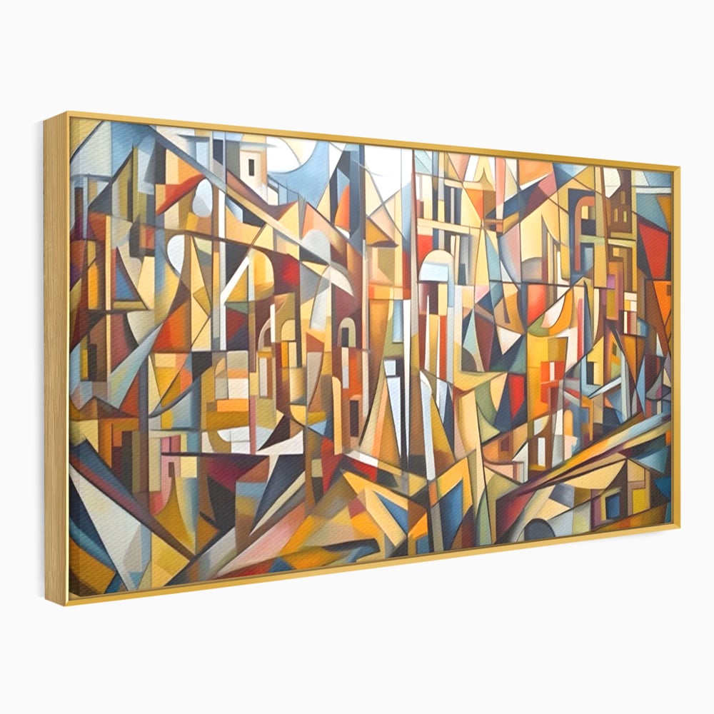 Tablou Canvas Premium LuxCanva® A1608, Oras Mozaic , Room, Abstract, Decorativ, Colorat, Dormitor, Culori Vibrante