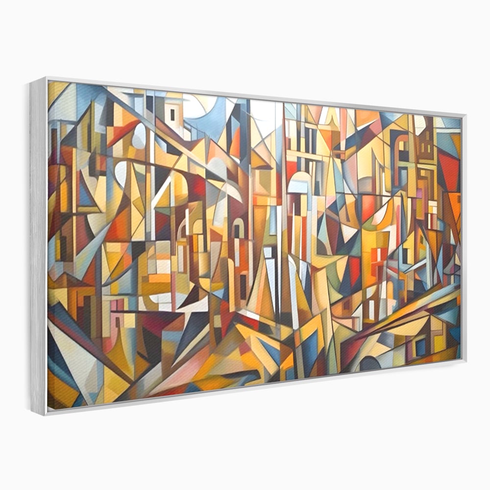 Tablou Canvas Premium LuxCanva® A1608, Oras Mozaic , Room, Abstract, Decorativ, Colorat, Dormitor, Culori Vibrante