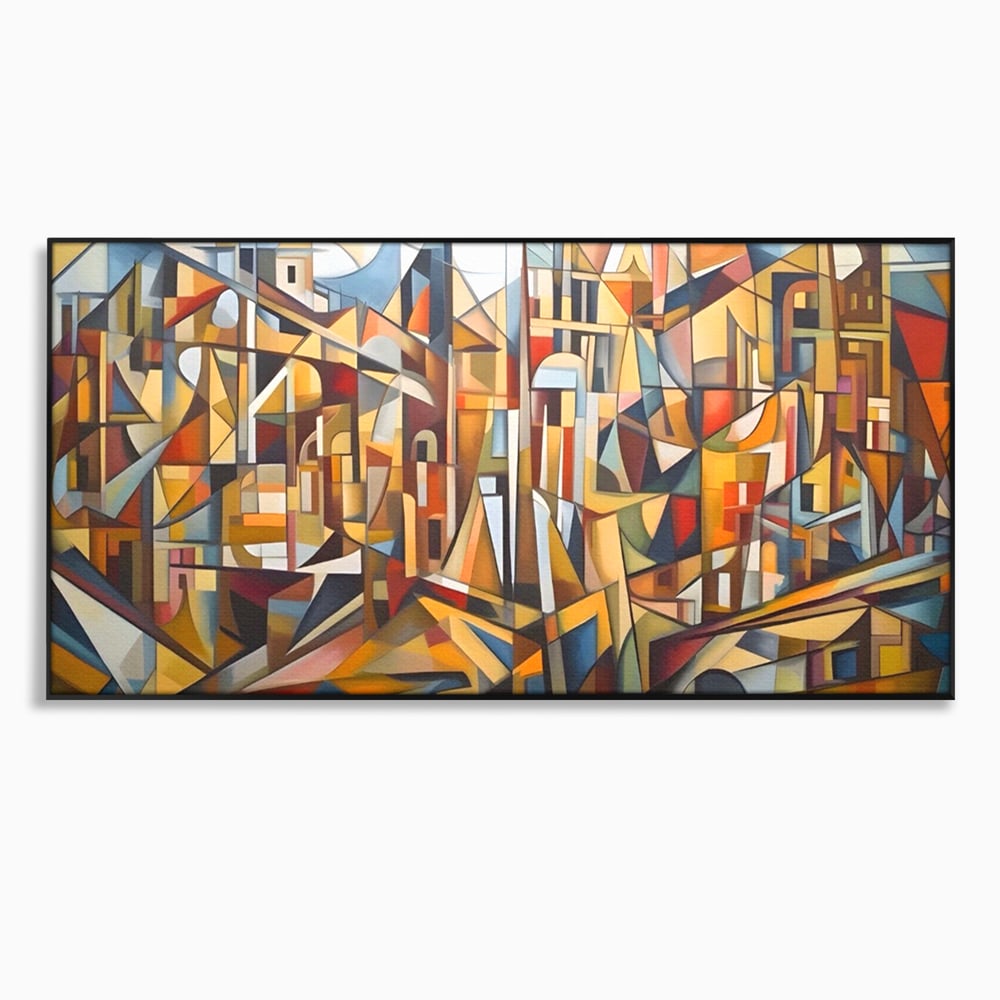 Tablou Canvas Premium LuxCanva® A1608, Oras Mozaic , Room, Abstract, Decorativ, Colorat, Dormitor, Culori Vibrante