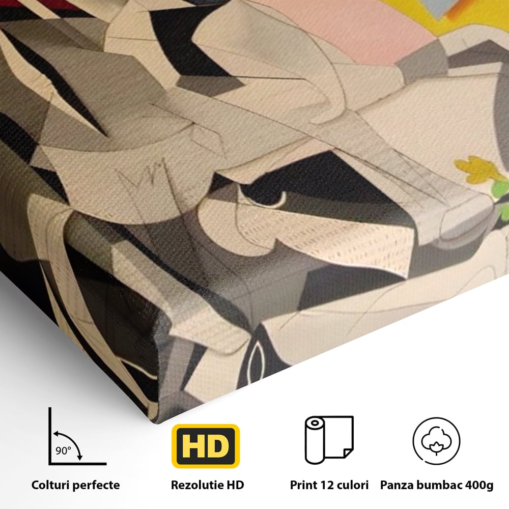 Tablou Canvas Premium LuxCanva® A1609, Guernica , Room, Pablo Picasso, Spatiu Simbolic, Patria Libertatii Basce, Abstract, Dormitor, Culori Vibrante