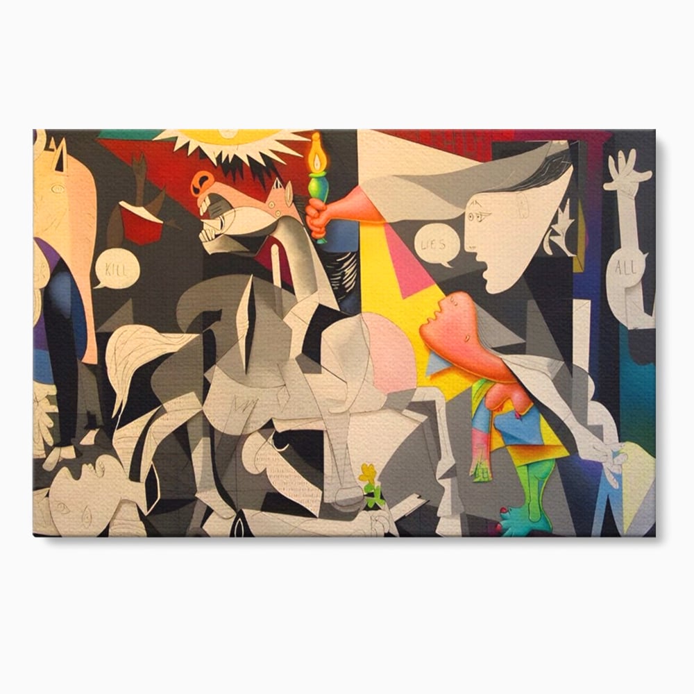 Tablou Canvas Premium LuxCanva® A1609, Guernica , Room, Pablo Picasso, Spatiu Simbolic, Patria Libertatii Basce, Abstract, Dormitor, Culori Vibrante