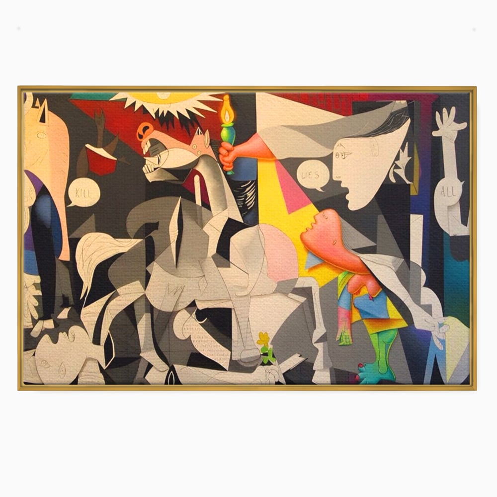 Tablou Canvas Premium LuxCanva® A1609, Guernica , Room, Pablo Picasso, Spatiu Simbolic, Patria Libertatii Basce, Abstract, Dormitor, Culori Vibrante