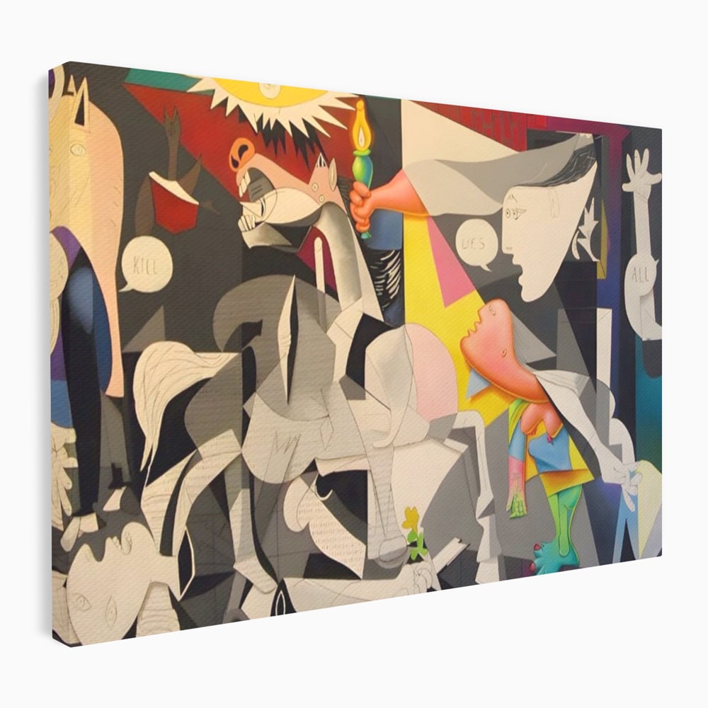 Tablou Canvas Premium LuxCanva® A1609, Guernica , Room, Pablo Picasso, Spatiu Simbolic, Patria Libertatii Basce, Abstract, Dormitor, Culori Vibrante
