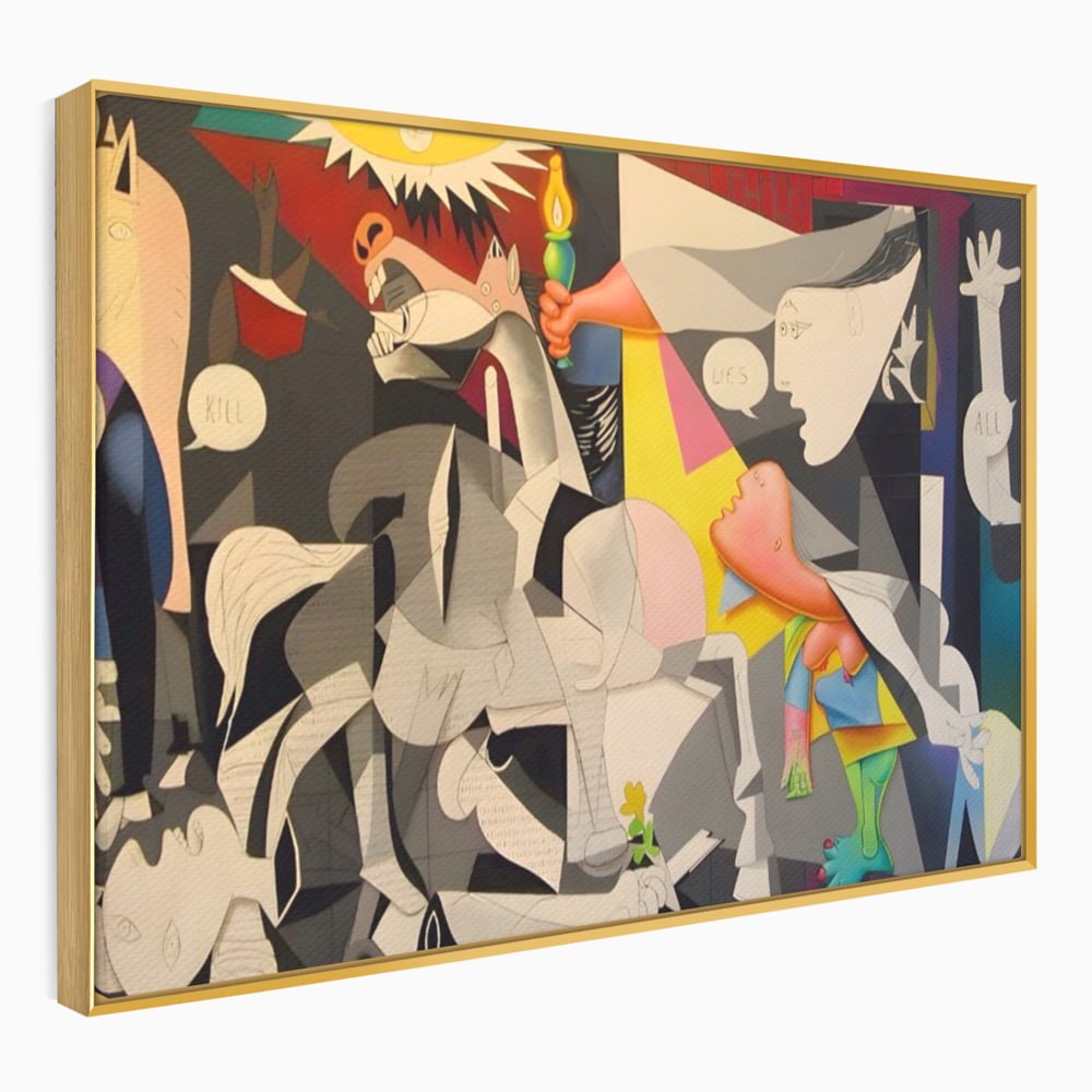 Tablou Canvas Premium LuxCanva® A1609, Guernica , Room, Pablo Picasso, Spatiu Simbolic, Patria Libertatii Basce, Abstract, Dormitor, Culori Vibrante