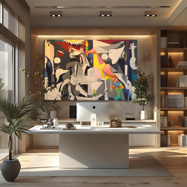 Tablou Canvas Premium LuxCanva® A1609, Guernica , Room, Pablo Picasso, Spatiu Simbolic, Patria Libertatii Basce, Abstract, Dormitor, Culori Vibrante