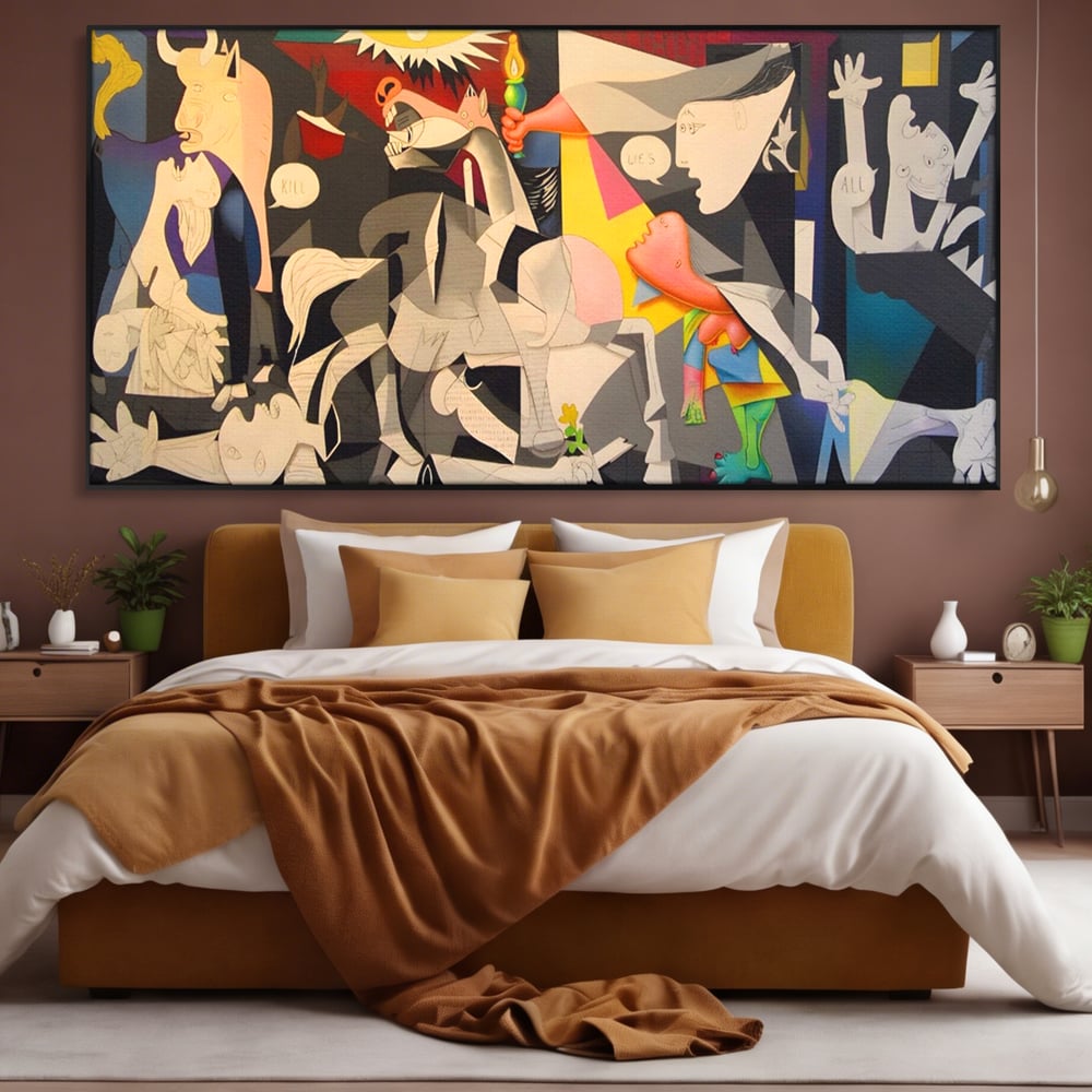 Tablou Canvas Premium LuxCanva® A1609, Guernica , Room, Pablo Picasso, Spatiu Simbolic, Patria Libertatii Basce, Abstract, Dormitor, Culori Vibrante