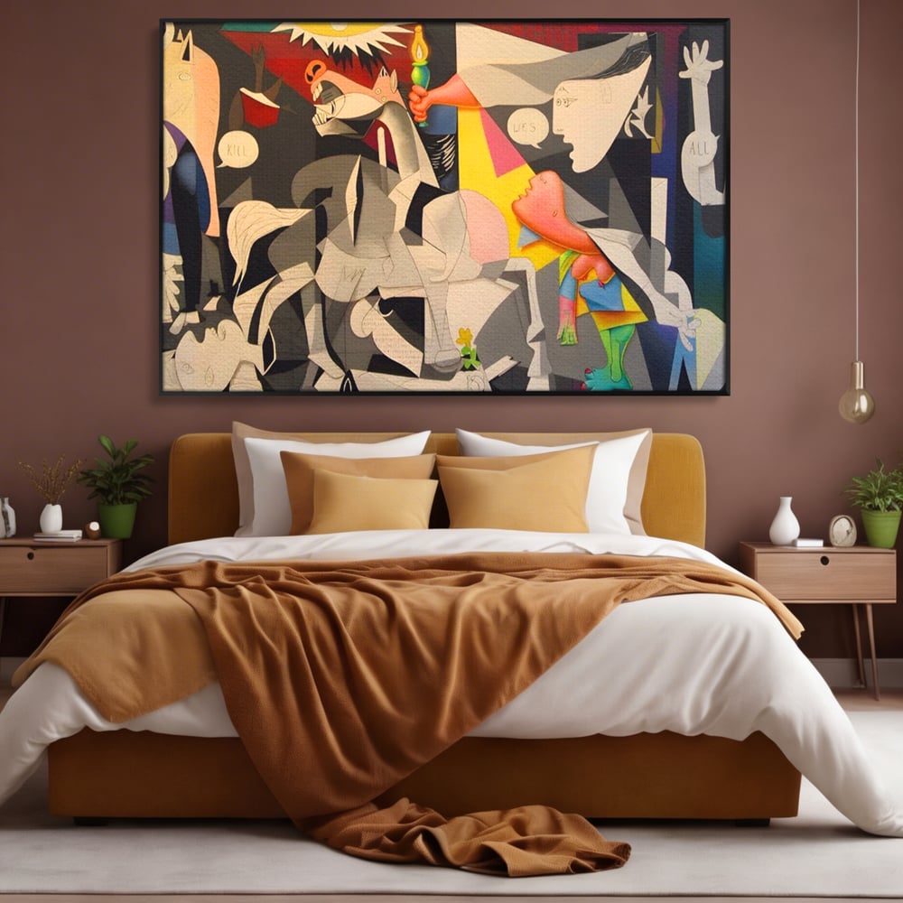 Tablou Canvas Premium LuxCanva® A1609, Guernica , Room, Pablo Picasso, Spatiu Simbolic, Patria Libertatii Basce, Abstract, Dormitor, Culori Vibrante