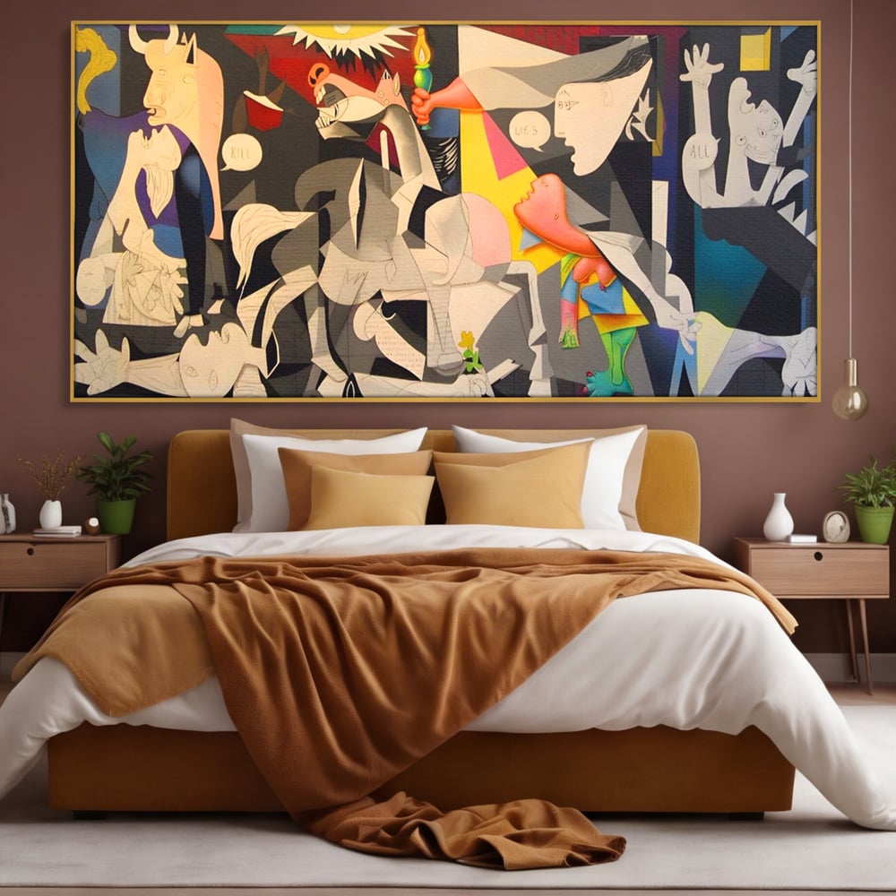 Tablou Canvas Premium LuxCanva® A1609, Guernica , Room, Pablo Picasso, Spatiu Simbolic, Patria Libertatii Basce, Abstract, Dormitor, Culori Vibrante