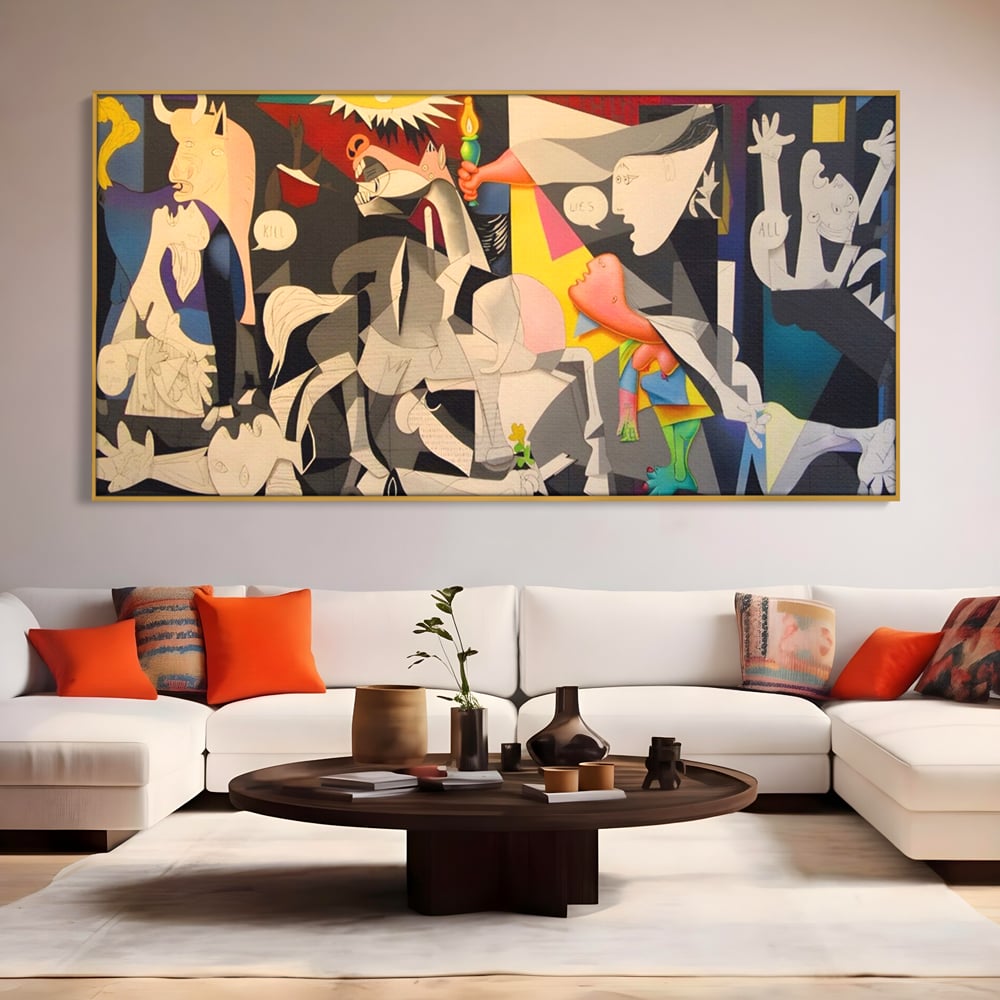 Tablou Canvas Premium LuxCanva® A1609, Guernica , Room, Pablo Picasso, Spatiu Simbolic, Patria Libertatii Basce, Abstract, Dormitor, Culori Vibrante